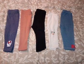 Lot 5 leegings taille 12 mois