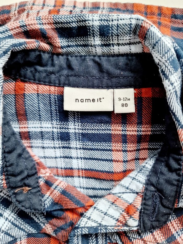 Name It - Ensemble chemise à carreaux, manches longues + pantalon jean (12 mois) - photo numéro 5