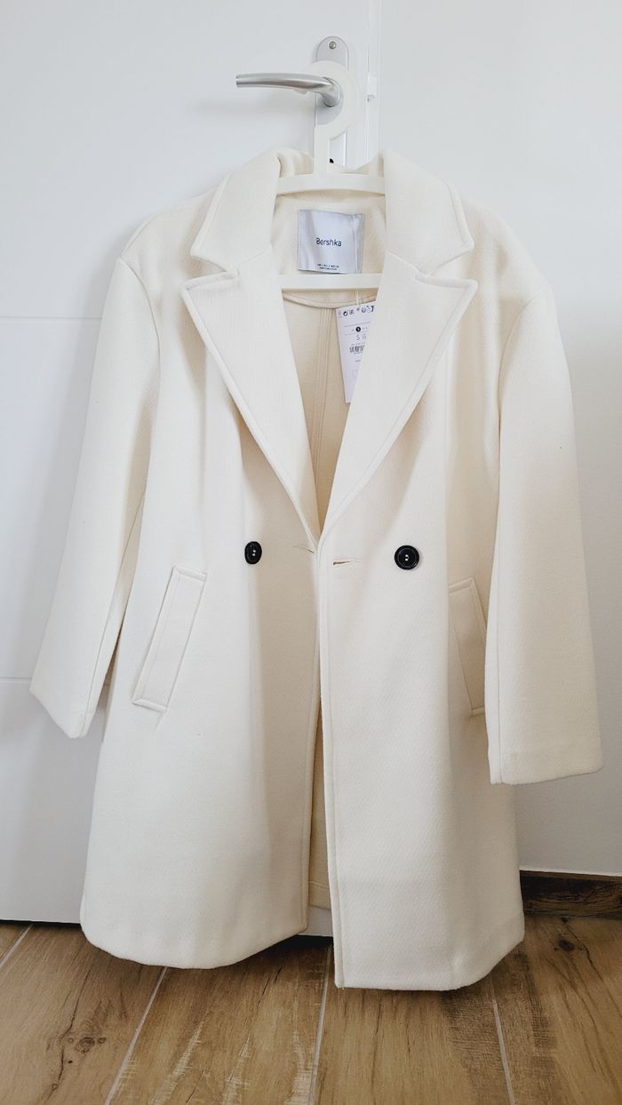 Manteau blanc beige Bershka taille S
