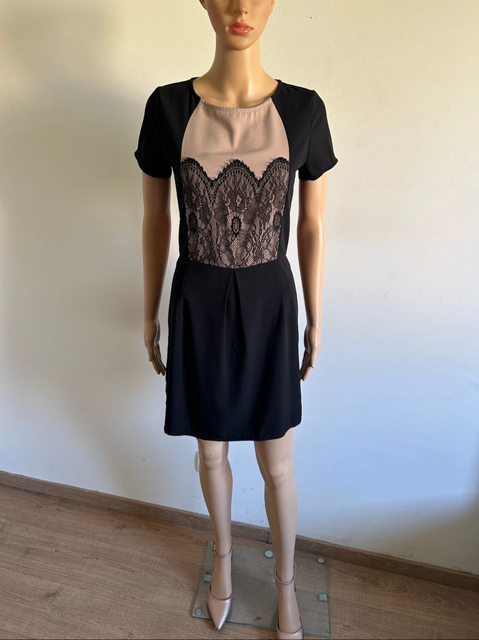 Robe noire et beige à manches courtes An’ge taille 1 jamais portée - photo numéro 3