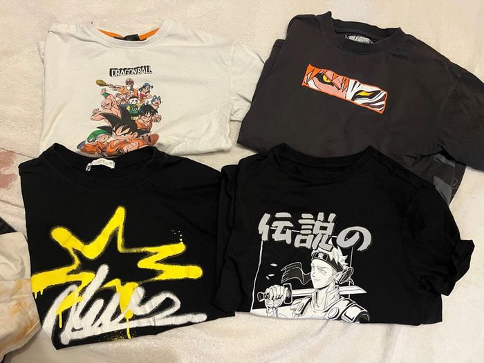 Lot 4 t shirt 11-12 ans manga