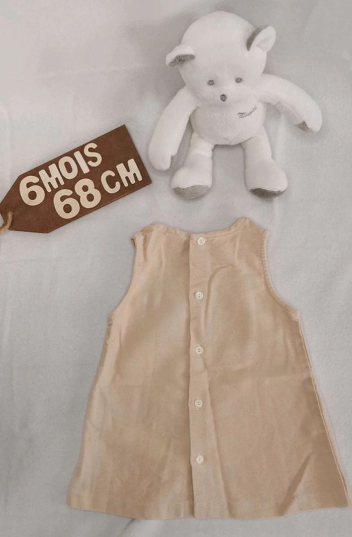 Robe 👣 beige/crème avec Broderies, Tex, 6mois/67cm - photo numéro 2