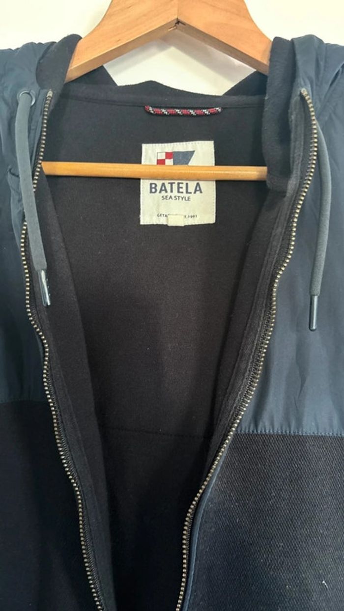 💕 veste à capuche bleue marine taille xl 42 #batela - photo numéro 2