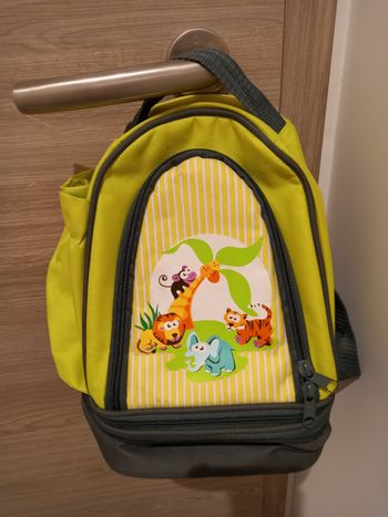 Joli Sac à  dos isotherme enfant jaune avec motifs animaix