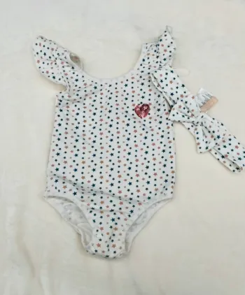 Maillot de bain et bandeau bébé fille meli melo