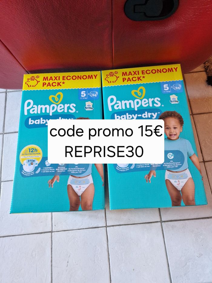 188 couches Pampers baby-dry taille 5