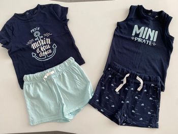 Lot deux ensembles shorts débardeurs