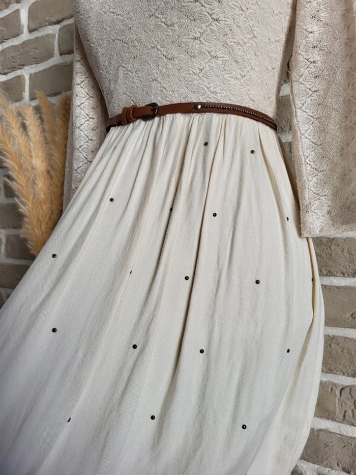 Robe bohème haut en dentelle avec ceinture - photo numéro 3