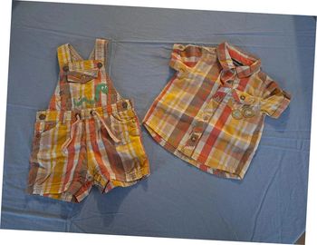 Ensemble chemise et salopette animaux