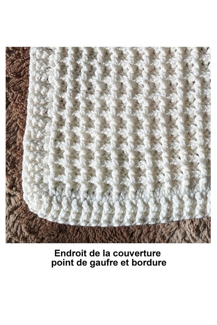 Couverture bébé CÂLINE fait main au crochet - photo numéro 4