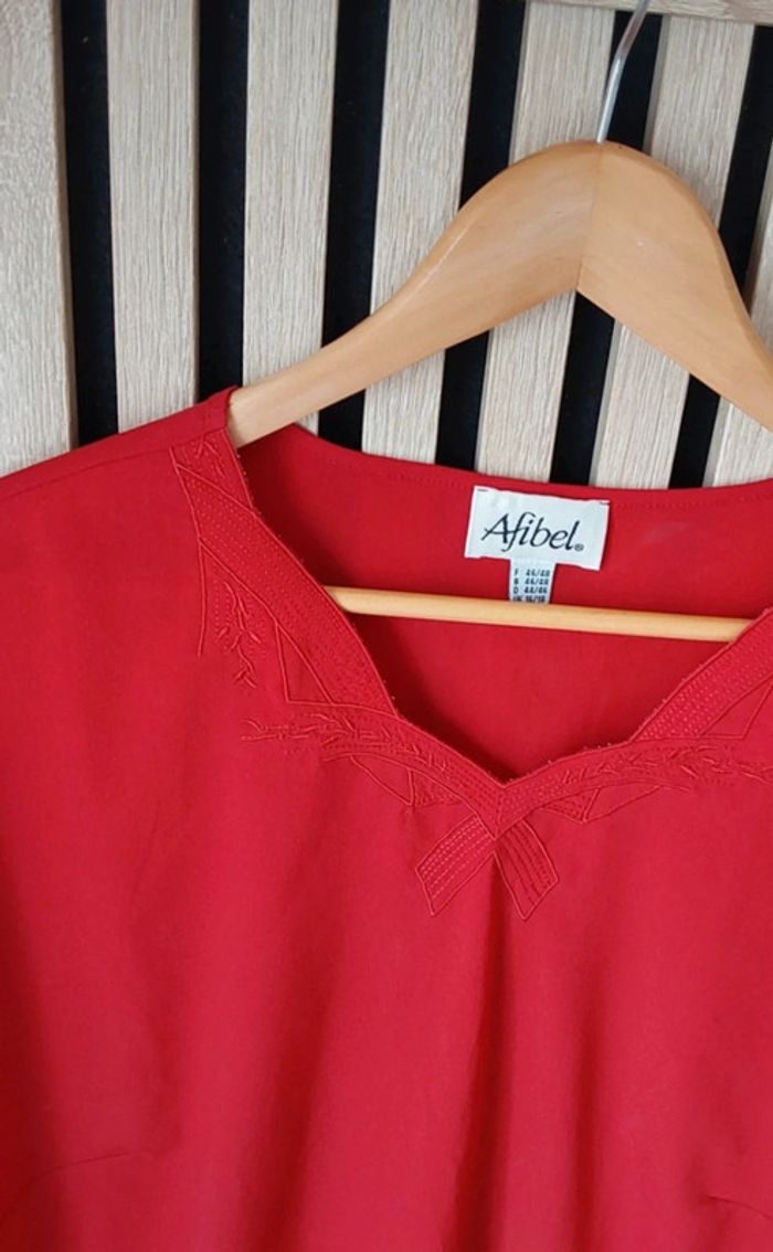 Blouse fluide rouge Afibel T 46 /48 - photo numéro 3
