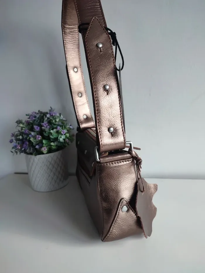 Sac à main en cuir Billie cuivré Paul Marius - photo numéro 7