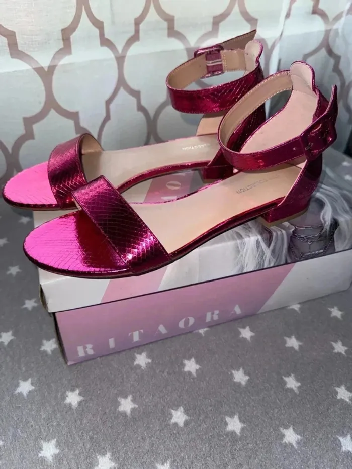 Sandales à talons Rita Ora x Star Collection – Rose Métallisé – Taille 39 - photo numéro 3