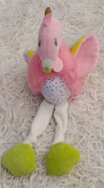 Doudou peluche pantin flamant rose- Baby Nat