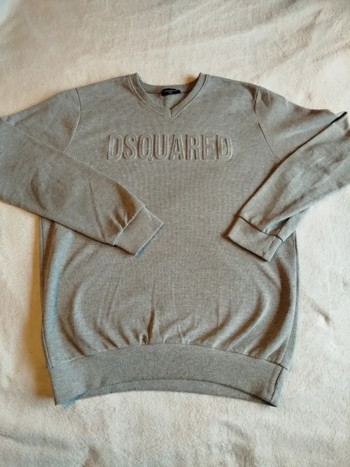 Pull vintage homme Dsquared2 taille XXL col. Gris - photo numéro 4