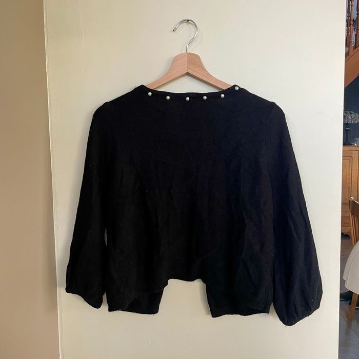 Gilet noir perles Vero Moda Taille M laine & angora chic et chaud V058 - photo numéro 2