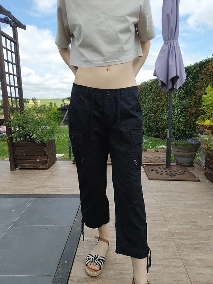 Pantacourt noir à lacets taille basse T40 - KWoman