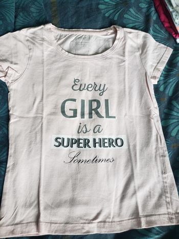 T-shirt manches courtes rose clair 10 ans