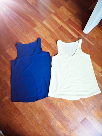 Lot 2 debardeurs bleu et jaune neuf