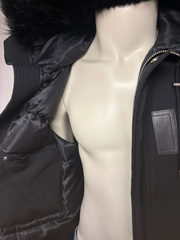 Doudoune neuve The Kooples noire avec capuche en fausse fourrure – Taille XL - photo numéro 13