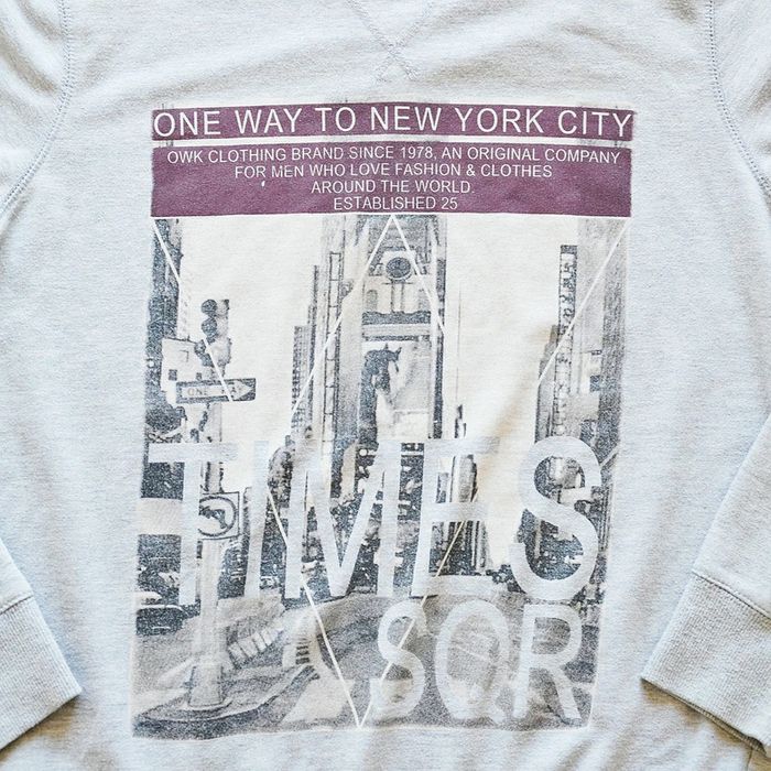 Fun Sweat by OWK Pull NYC Times SQR Vintage Collection Gris Homme (Taille L) - photo numéro 3