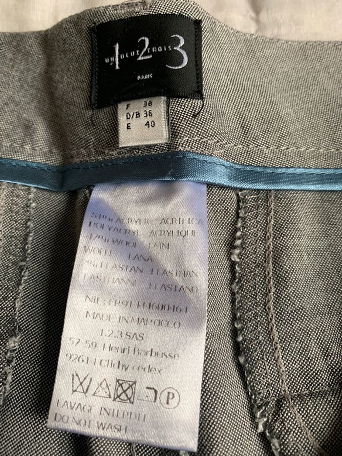 Pantalon gris 1,2,3 taille 38 - photo numéro 3