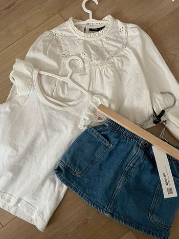 Lot ensemble 3 pièces zara et autre blanc et jean 3 ans