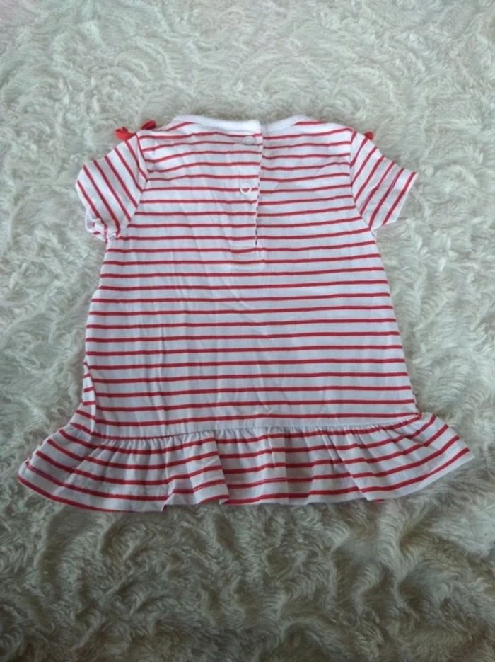 Tunique chemise manches courtes / Robe courte Fille 6 mois cœur Baby club 100% coton - photo numéro 10