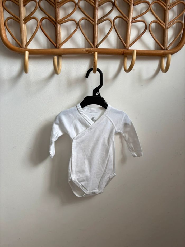 Lot 3 bodies blanc manches longues Petit Bateau Cyrillus 3 mois - photo numéro 7