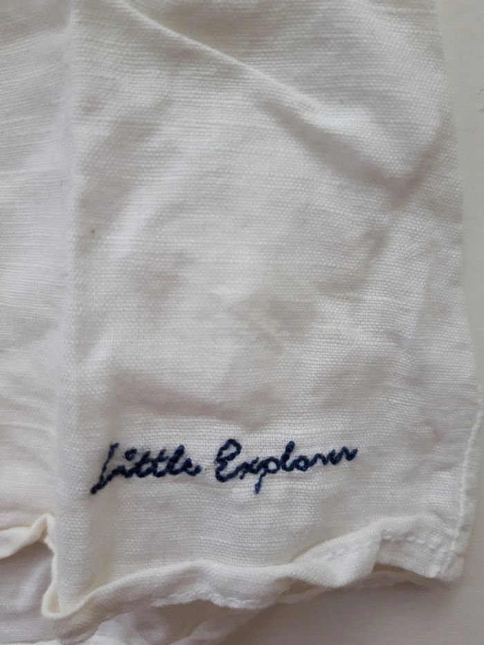Chemise polo Tape à l'oeil blanc manches courtes blanche bébé 6 mois Tape à l'œil Little explorer - photo numéro 2
