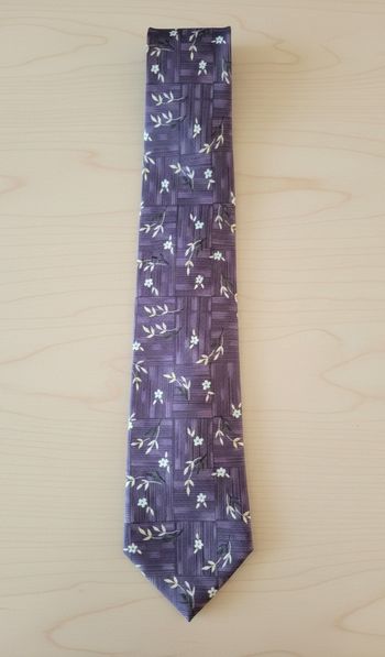 Cravate motif prune en soie DX Design