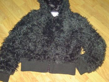 Blouson VERSION SUD marron fausse fourrure capuche taille 38 TBE