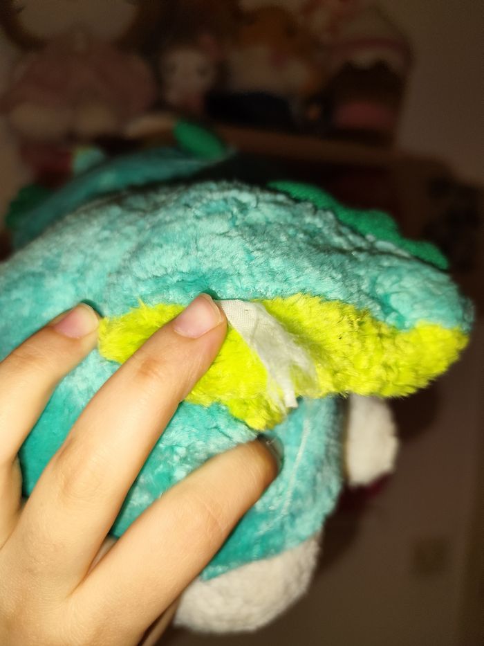 peluche doudou fluffy dear Daniel astrologie dragon Nouvel an chinois bleu vert dinosaure - photo numéro 6