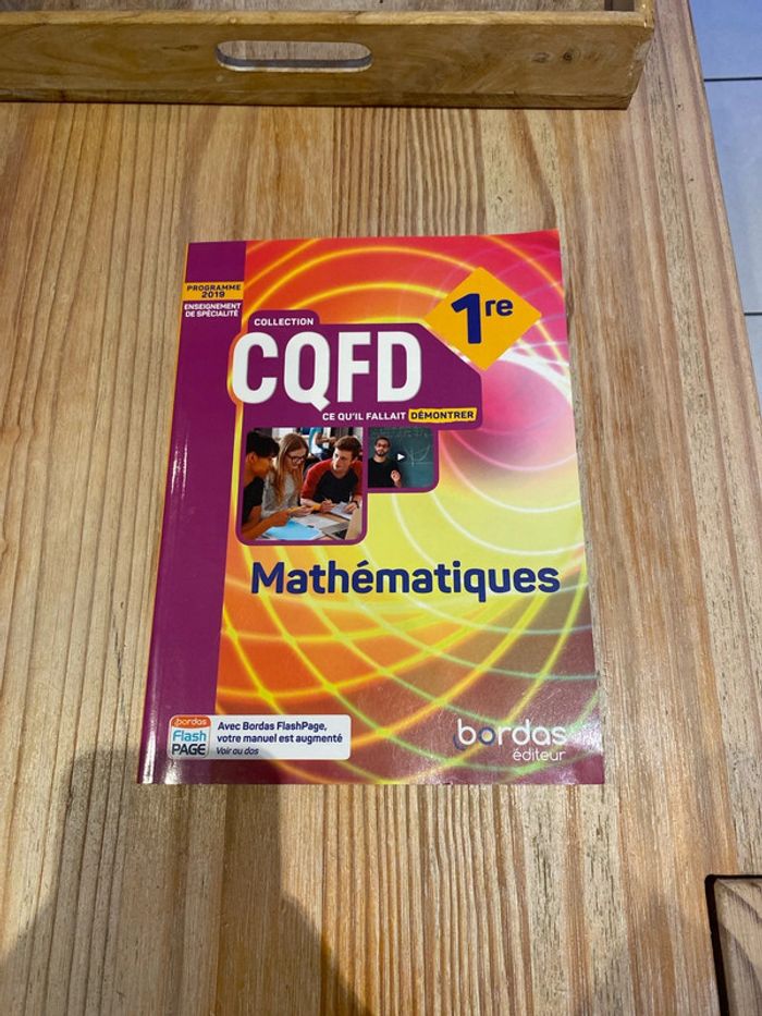Livre de spécialité mathématiques 1re première CQFD bordas année 2019