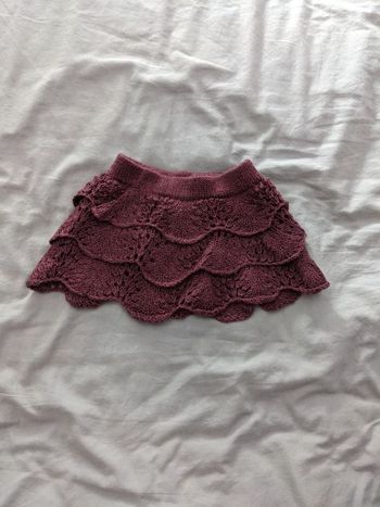 Jupe tricotée main prune 12 / 18 mois
