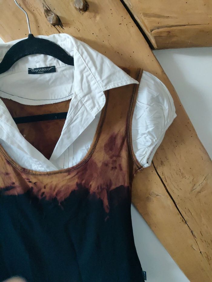 Haut y2k bi matière chemise intégrée - photo numéro 3