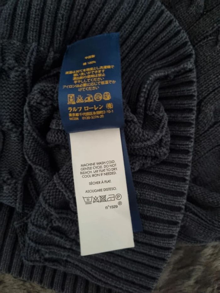Pull torsadé Ralph Lauren bleu marine, 6-7 ans Enfant - photo numéro 11