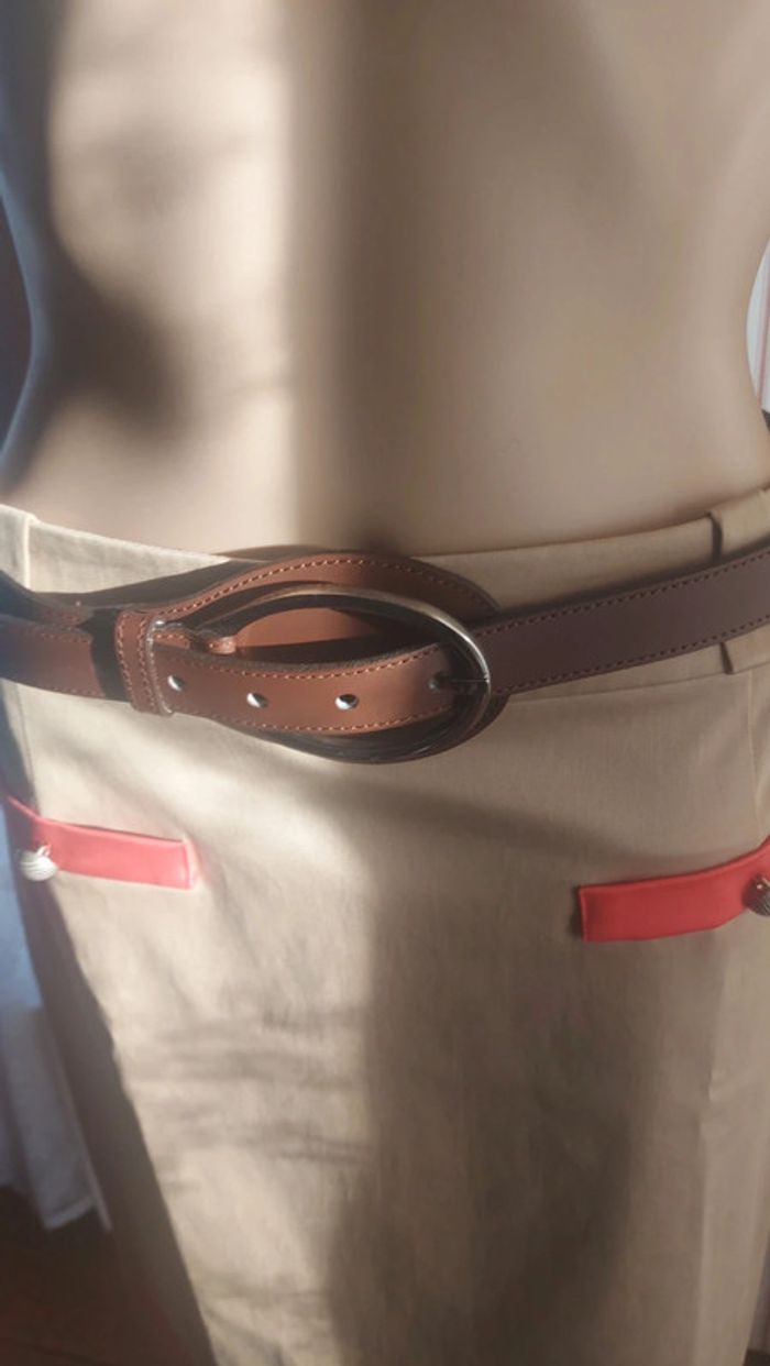 Ceinture  marron Flora Fleur 95cm