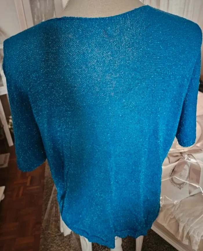 Pull fin bleu pailleté Izzy Taille 40/42 Neuf - photo numéro 3
