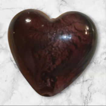 Grosse perle coeur en verre de murano