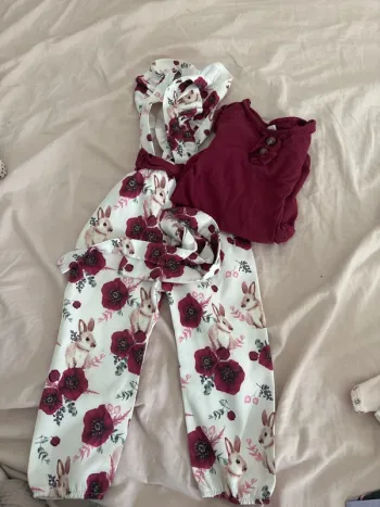 Ensemble salopette lapin