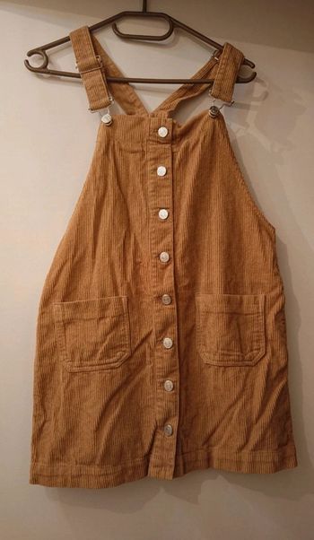 Robe salopette velours côtelé Marron clair