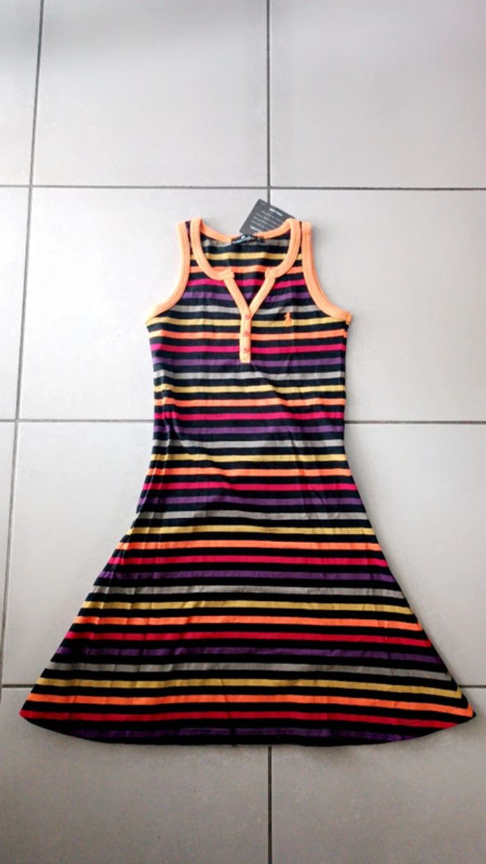 💎 NEUF robe rayée neuve avec étiquette