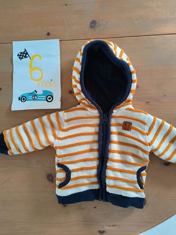 Gilet zippé polaire rayé garçon 6 mois Terre de marins