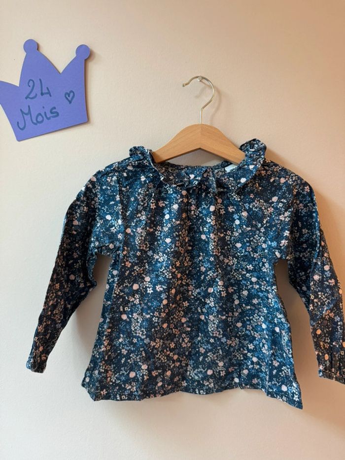 Magnifique chemisier fille 24 mois Liberty tape à l œil très bon état