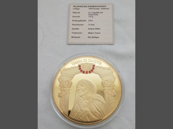 Médaille double face Mère Teresa / Dieu NEUF - photo numéro 6