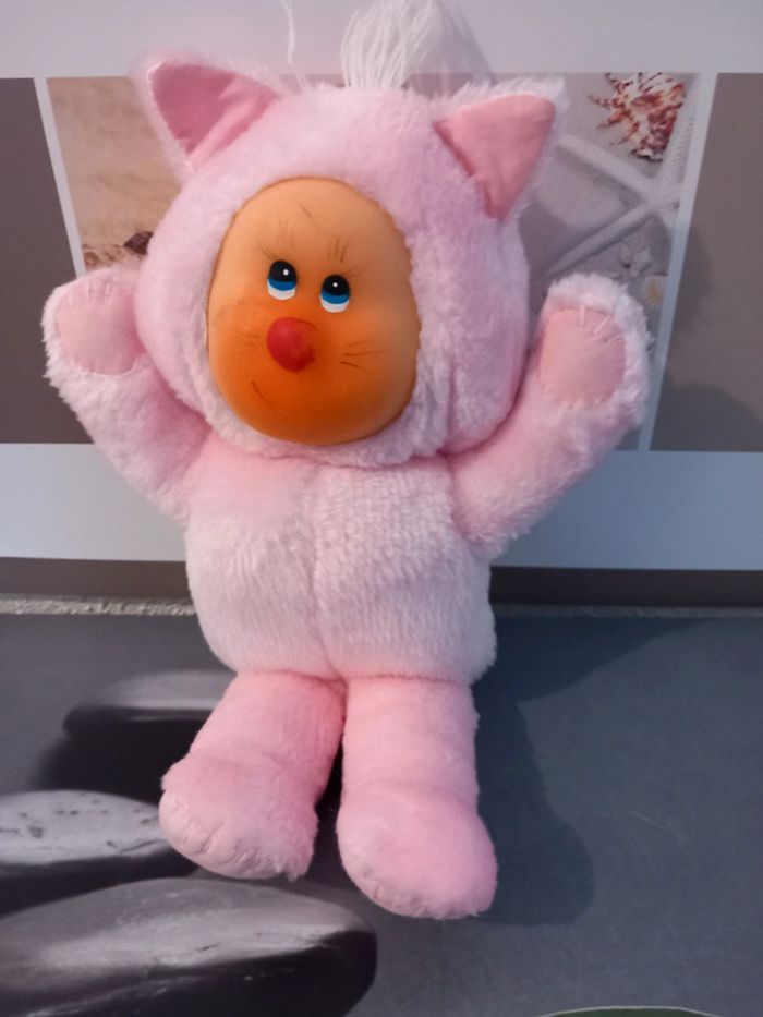Peluche chat vintage rushton Rubber rose 31cm