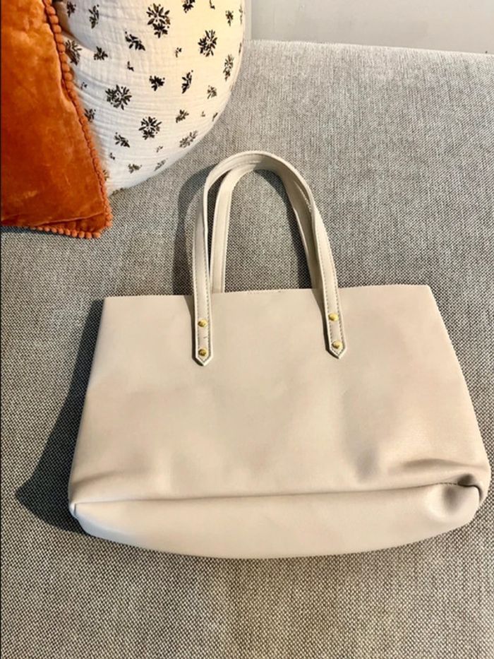 Sac à main beige / gris clair Rodier - photo numéro 3