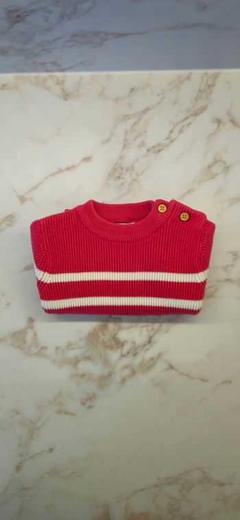 Pull rayures rose Cyrillus- 3 mois