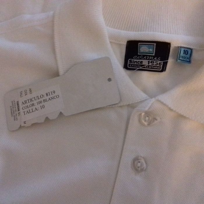 Polo blanc manches longues - Canamas pour Tobogan - T.10ans - Neuf - photo numéro 5